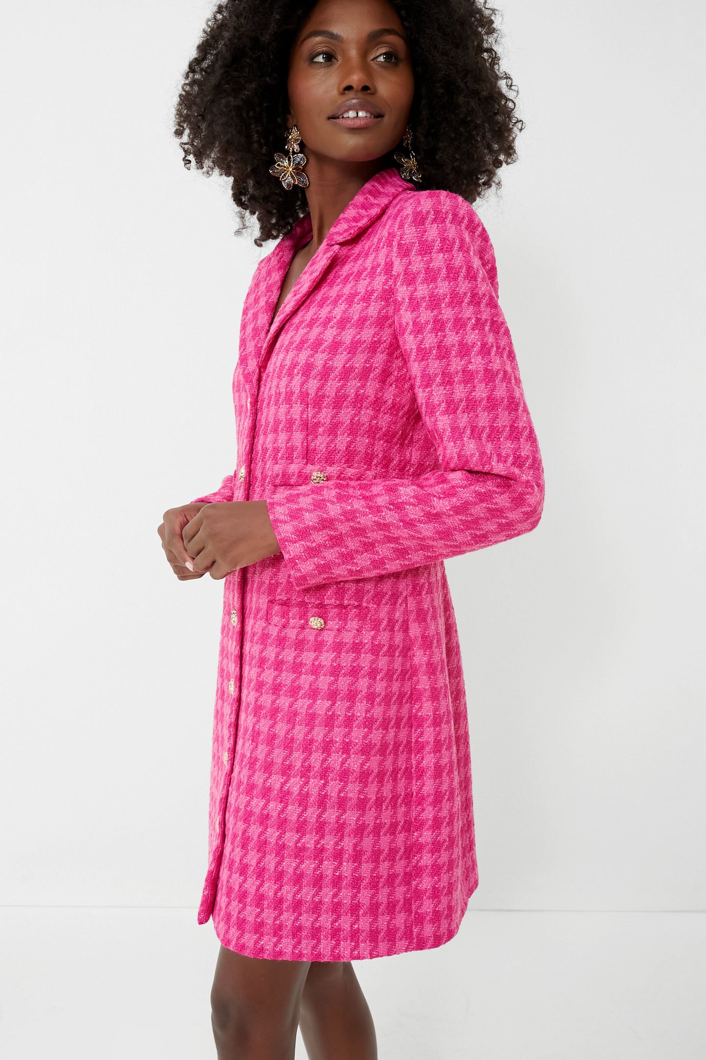 Magenta Tweed Stacie Dress