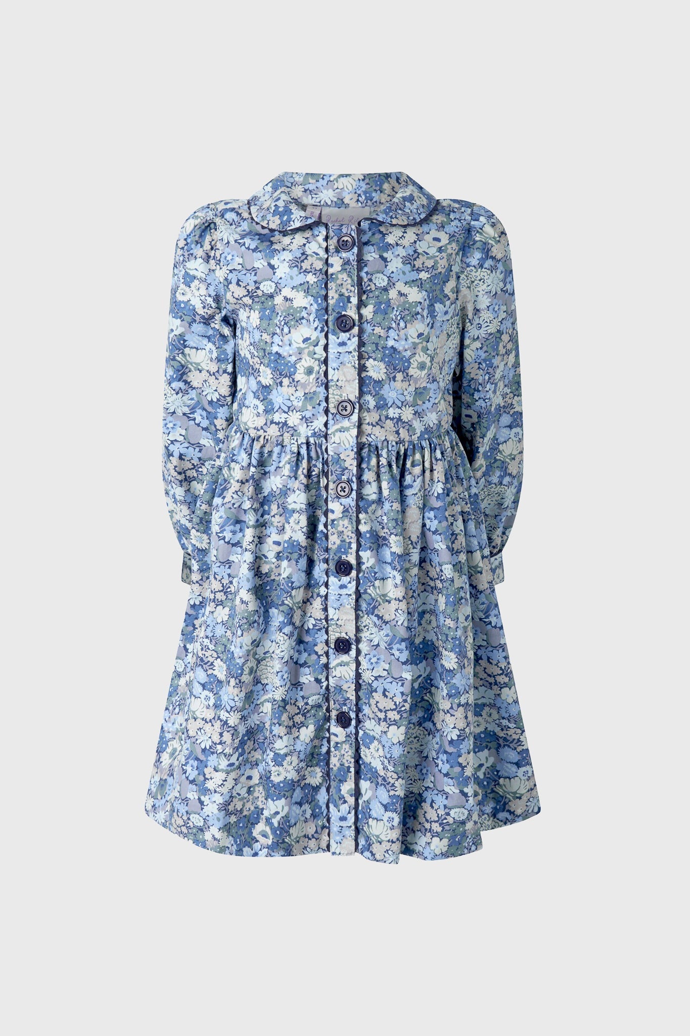 Long Sleeve Floral Button-Front Dress
