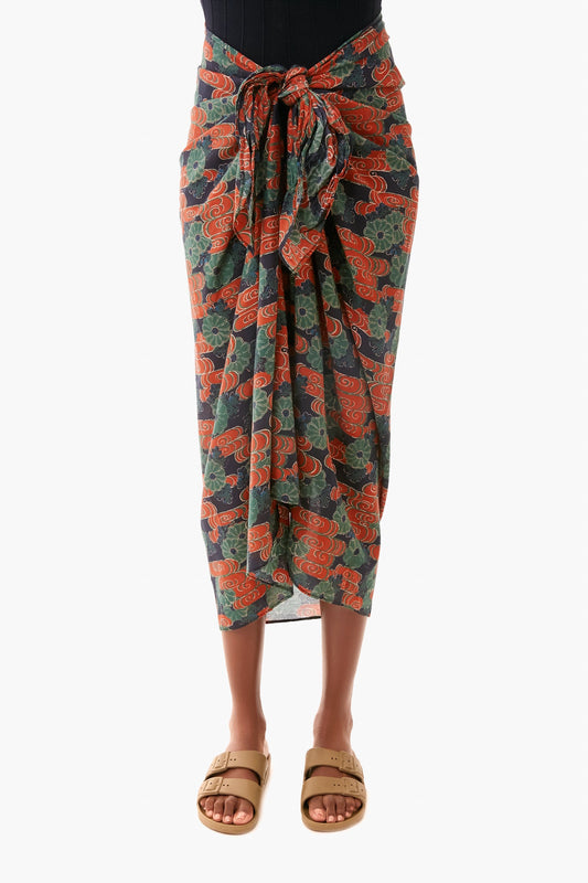 Forest Cloud Floral Printed Paz Coverup