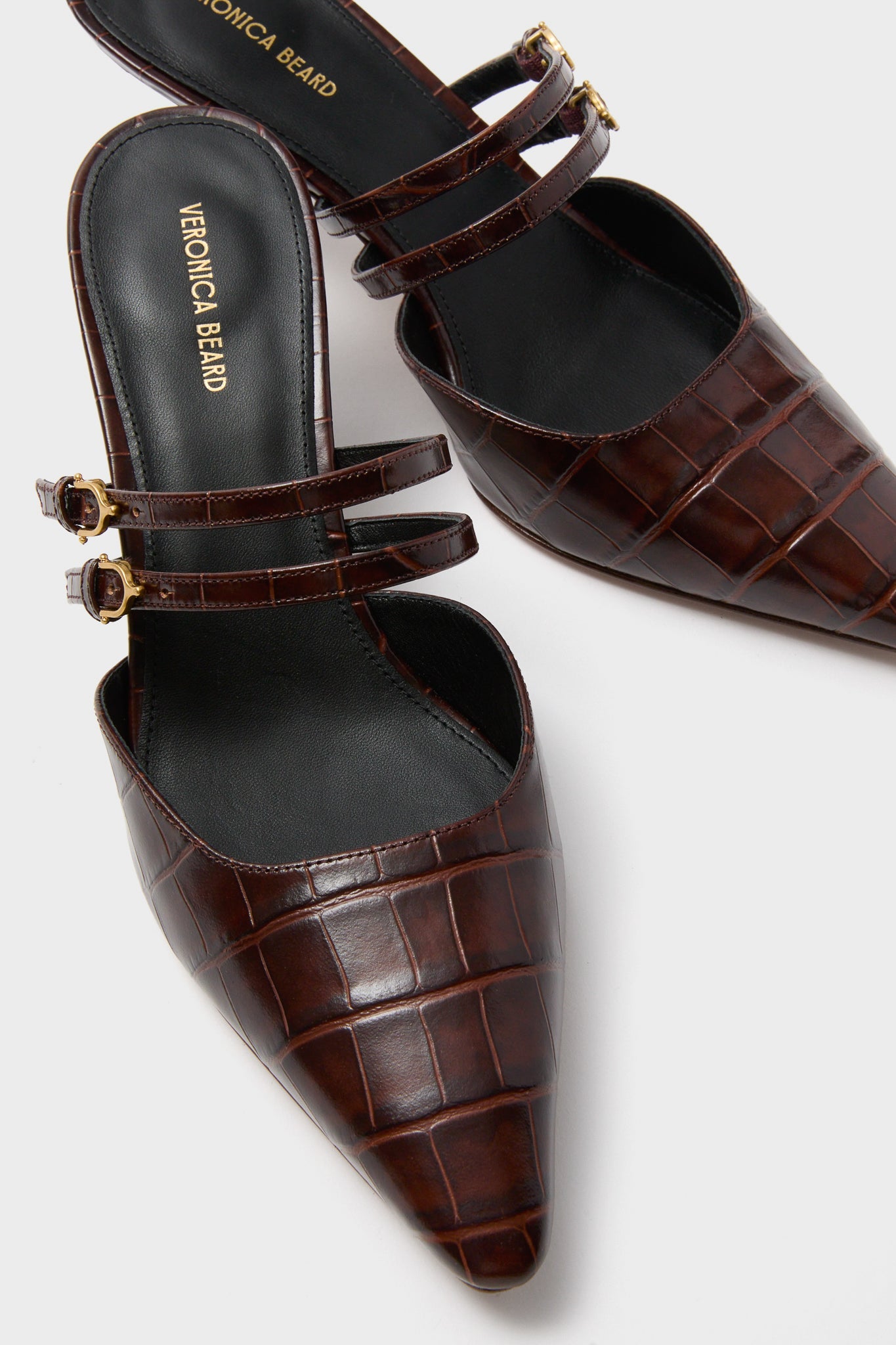 Chocolate Croc Corrie Heels