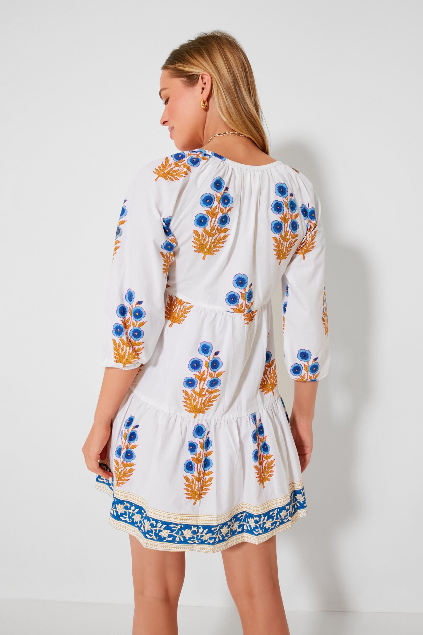 Cornflower Blue Poppy Print Joci Dress