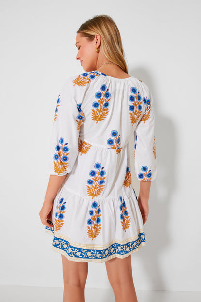 Cornflower Blue Poppy Print Joci Dress