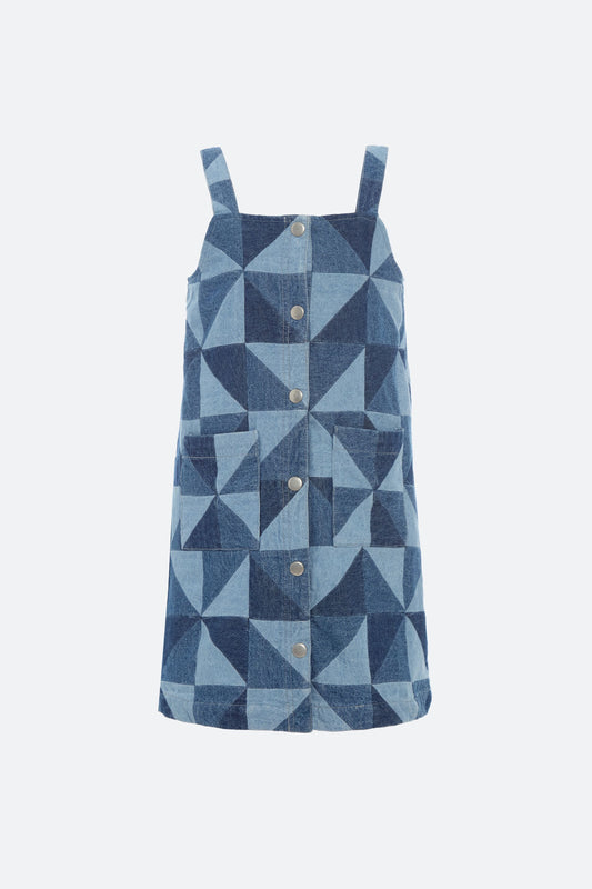 Blue Deniz Denim Apron Dress