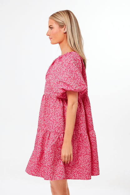 Textured Fuchsia Belinda Mini Dress
