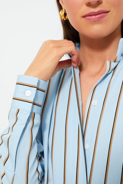 Celeste and Camel Robert Stripes Top