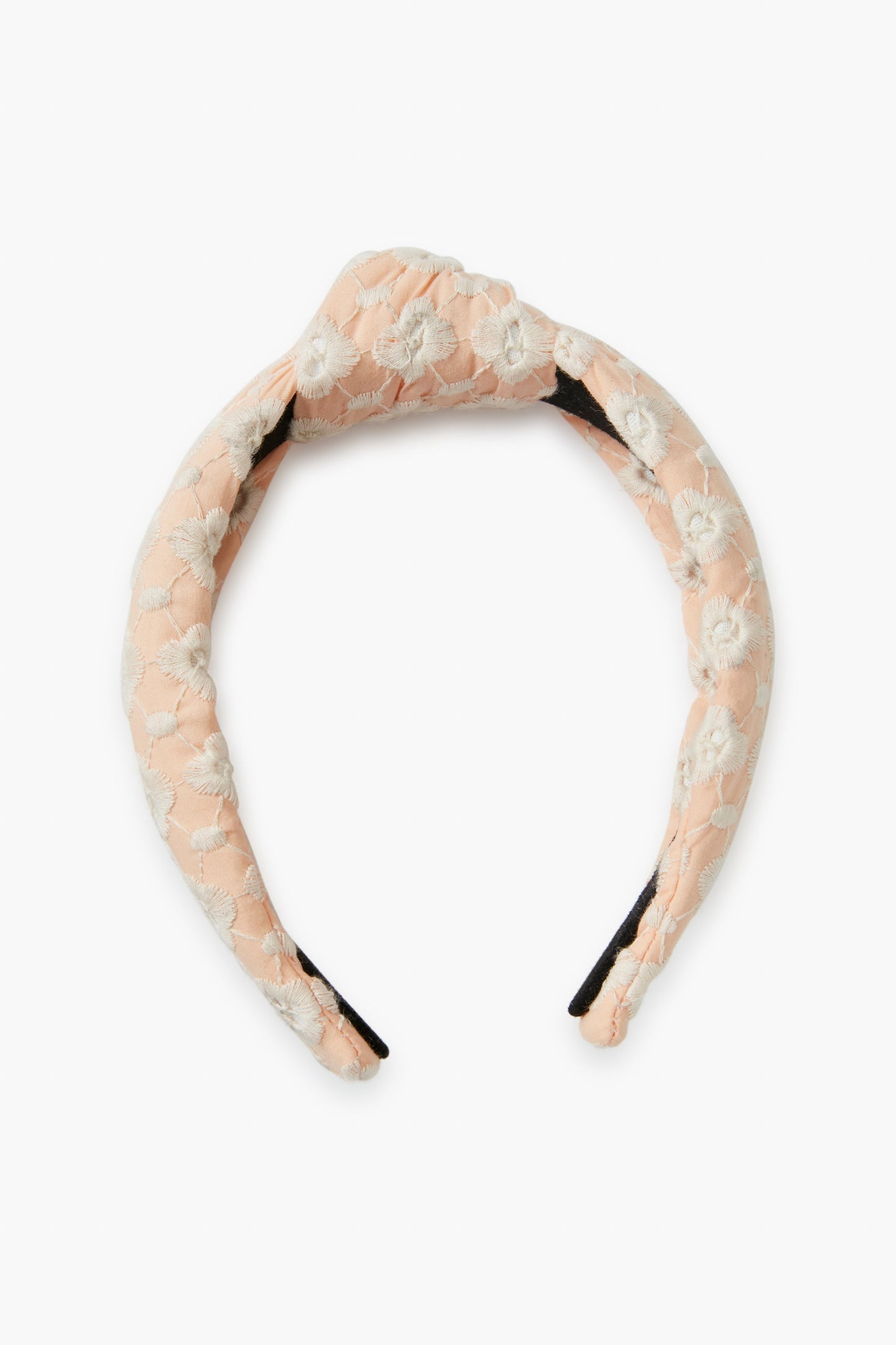 Peach Blossom Daisy Eyelet Knotted Headband