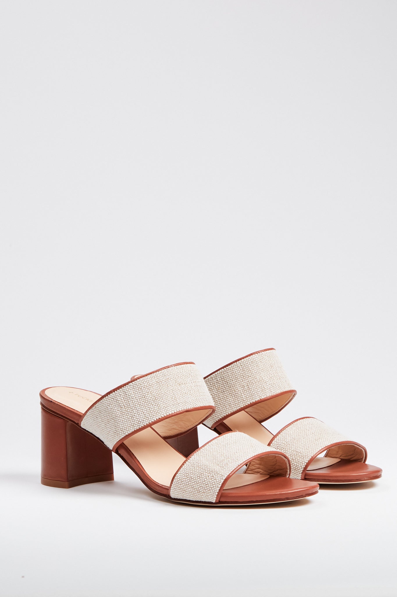 Canvas and Leather Mercer Heels