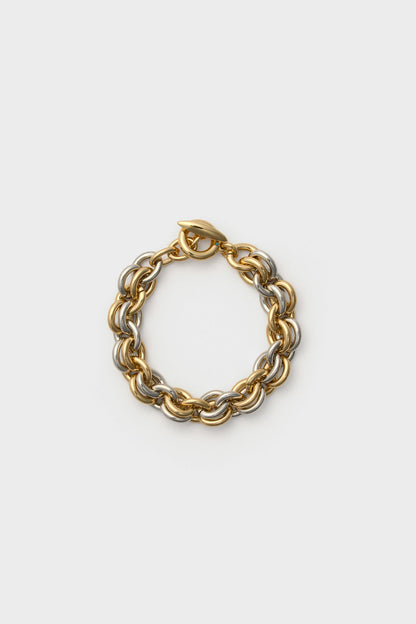Shiny Gold and Dark Silver Lush Link Bracelet