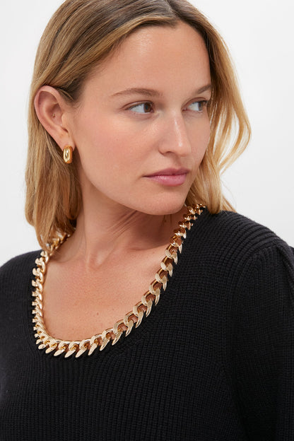 Black and Gold Chain Blythe Sweater