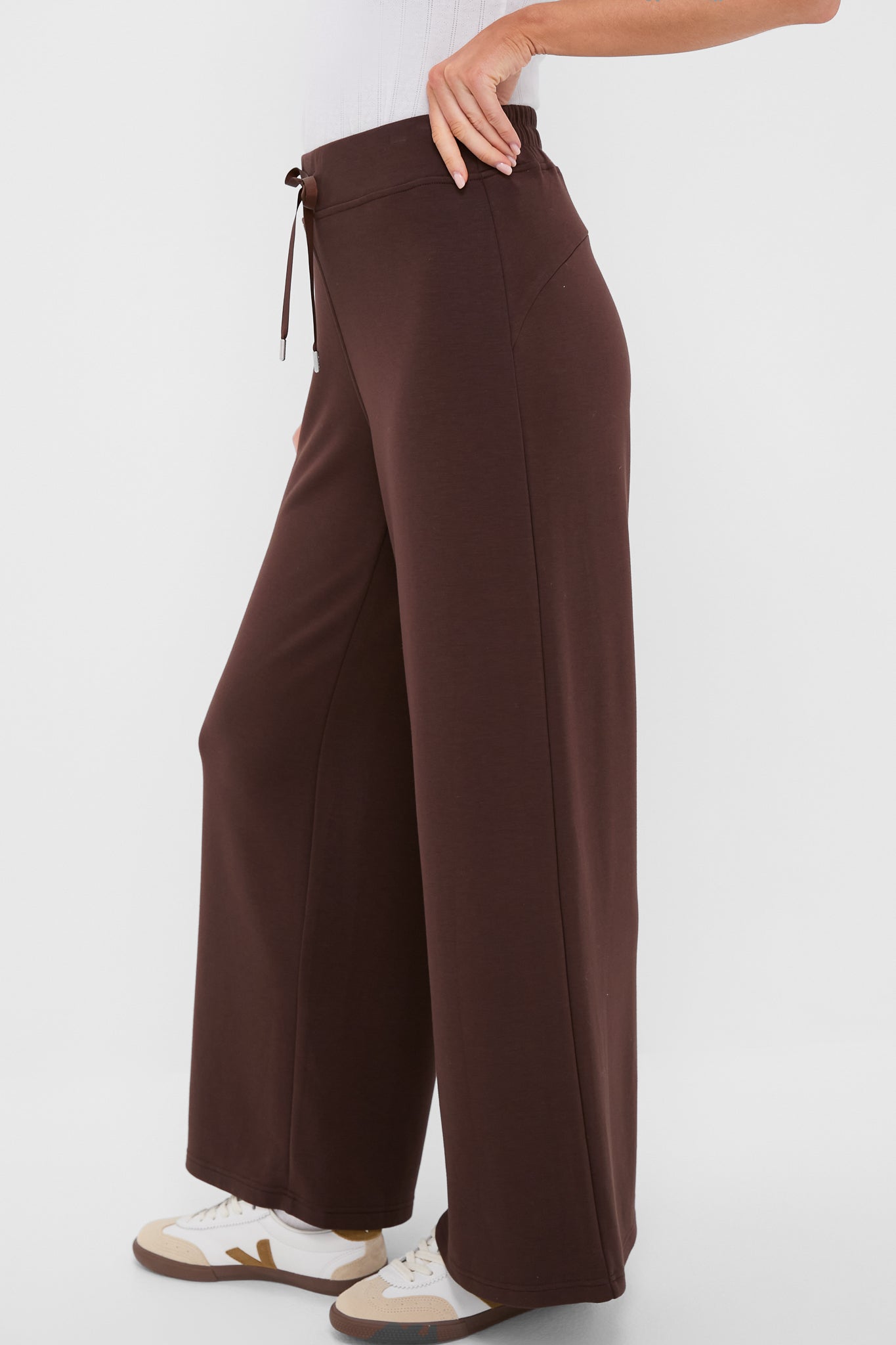 Chocolate Brown Wide Leg Comfort Stretch Finn Pants