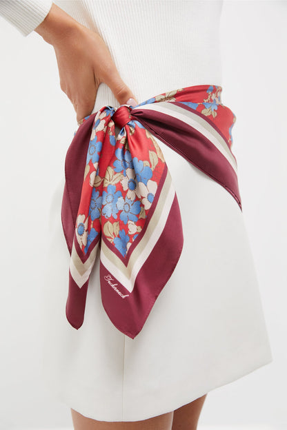 Scarlet Sakura Medium Silk Scarf