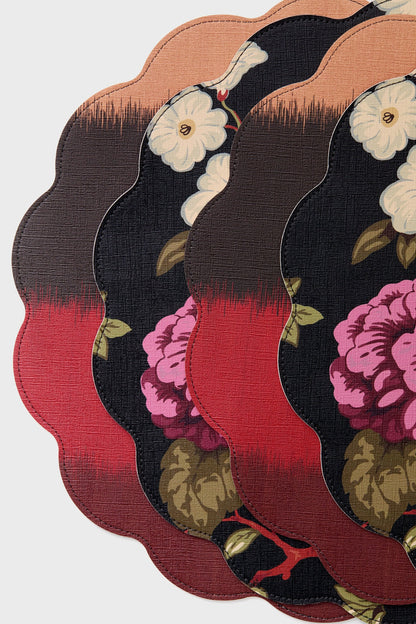 Baroque Floral Reversible Wipeable Placemats Set of 4