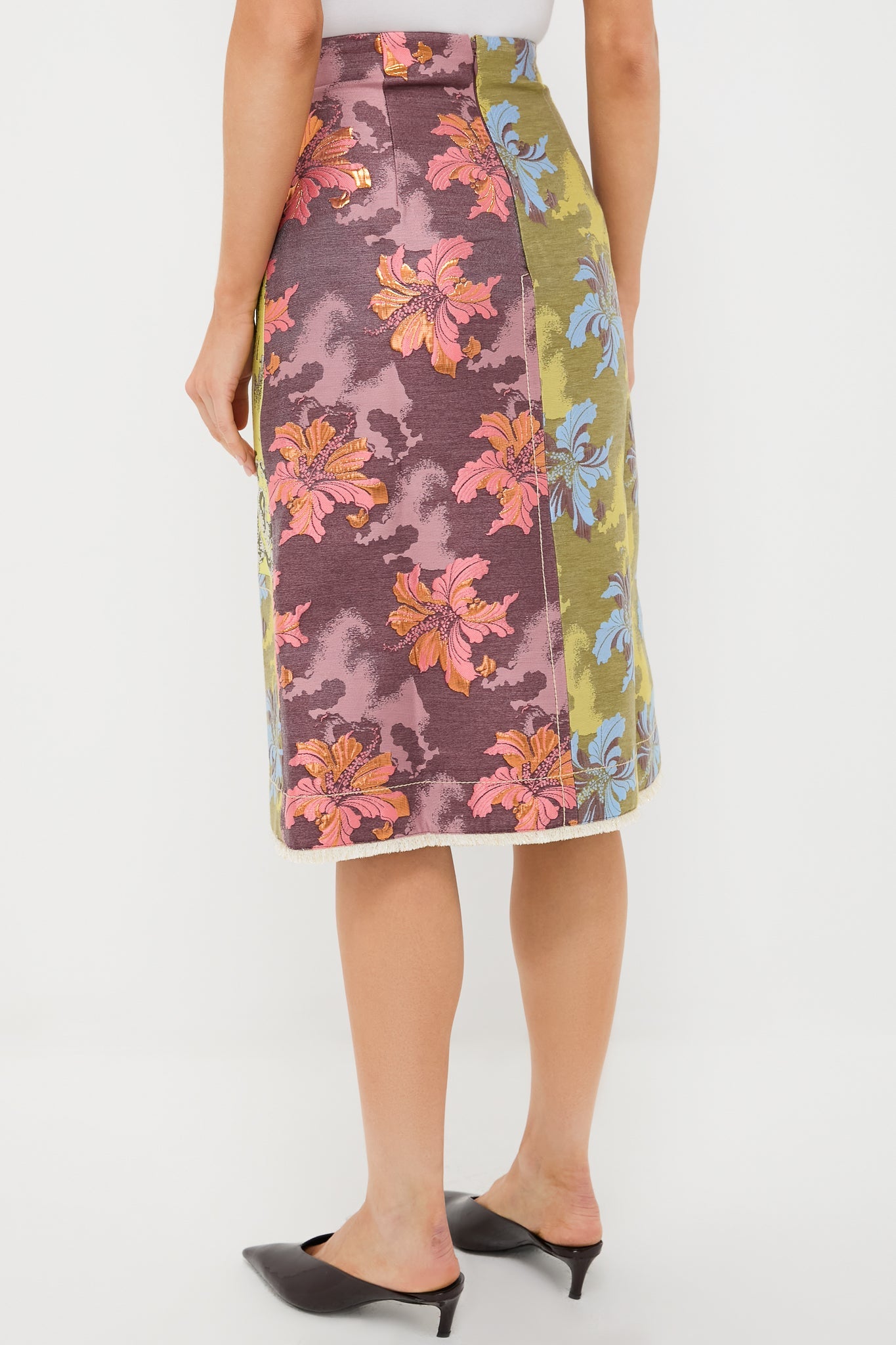 Multi Adriana Jacquard Midi Skirt