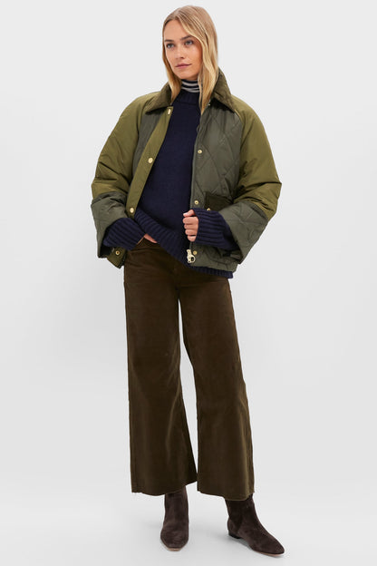 Olive and Dark Moss Martha Quilted Jacket