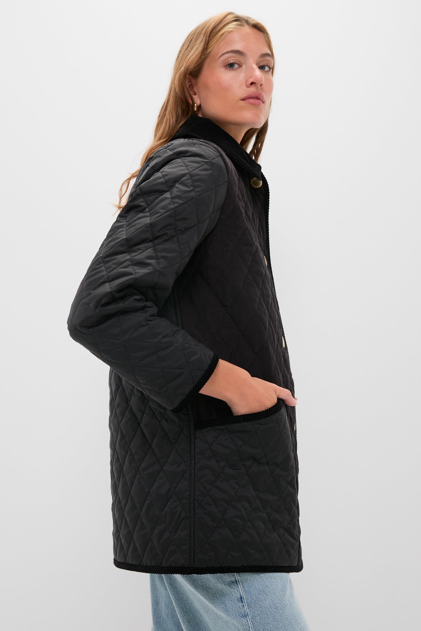 Black Meryl Quilted Jacket