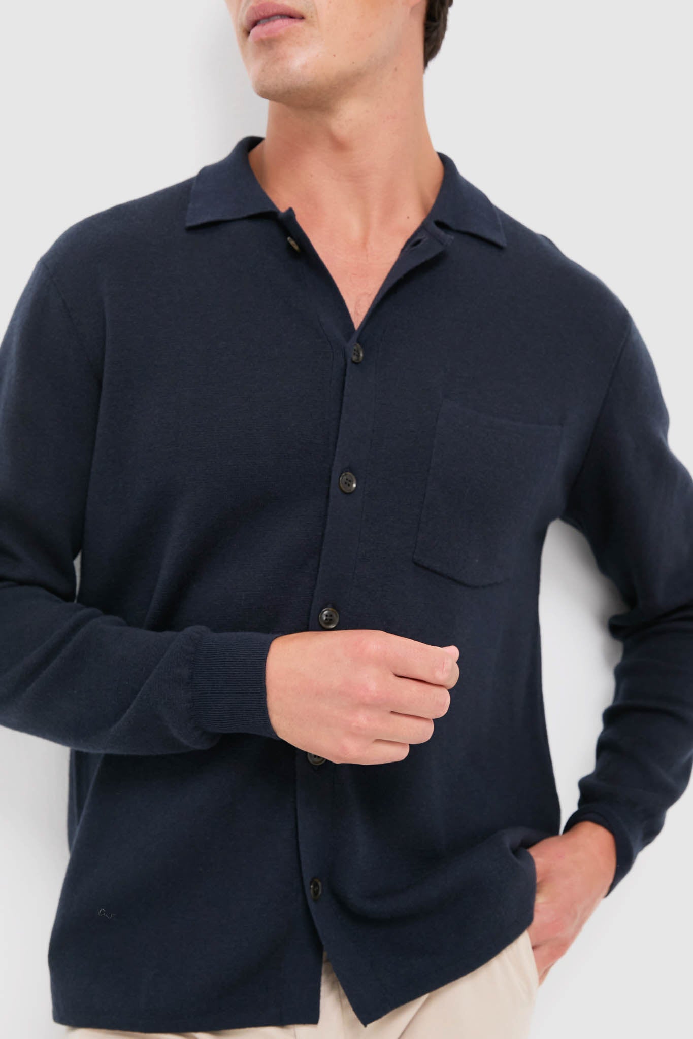 Navy Merino Cardigan