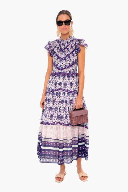 Violet Brigitte Border Dress