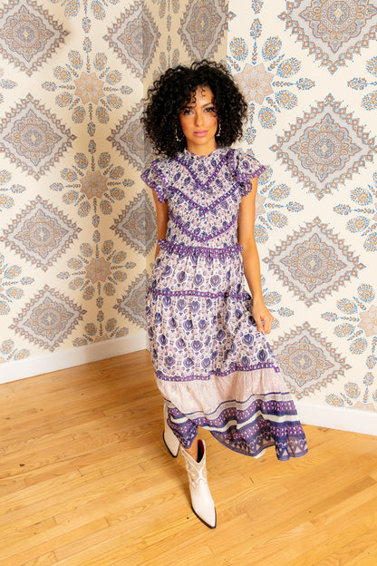 Violet Brigitte Border Dress