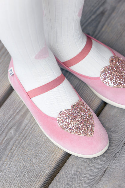 Pink Velvet Mary Jane Flats
