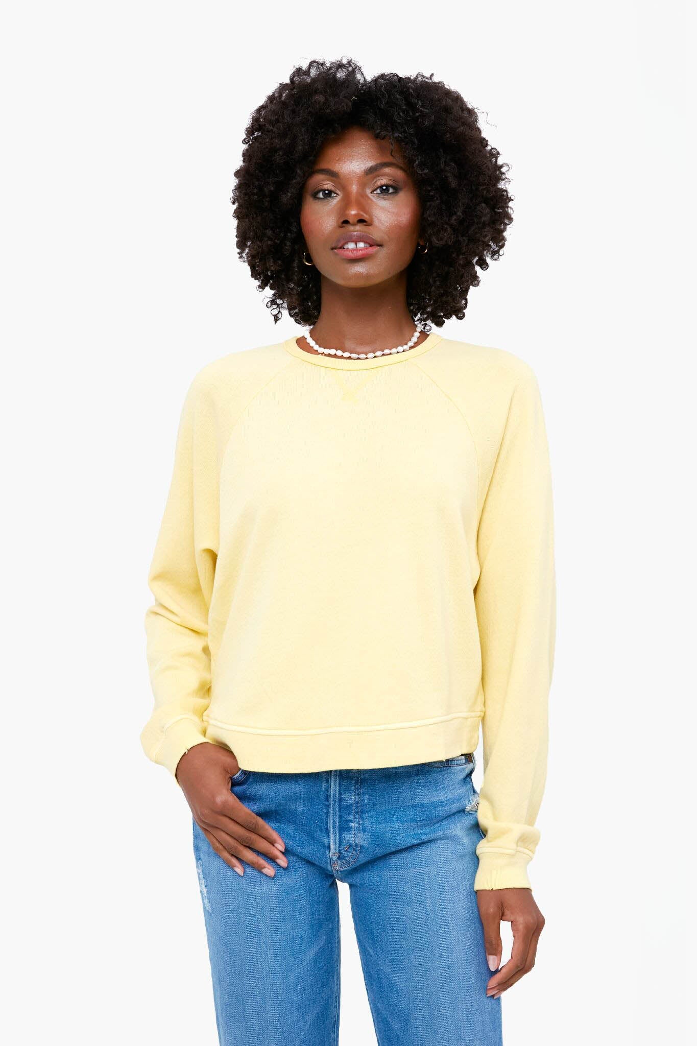 Yellow Oversized Vintage Terry Sweatshirt