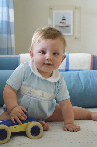Sailboat Smocked Footie