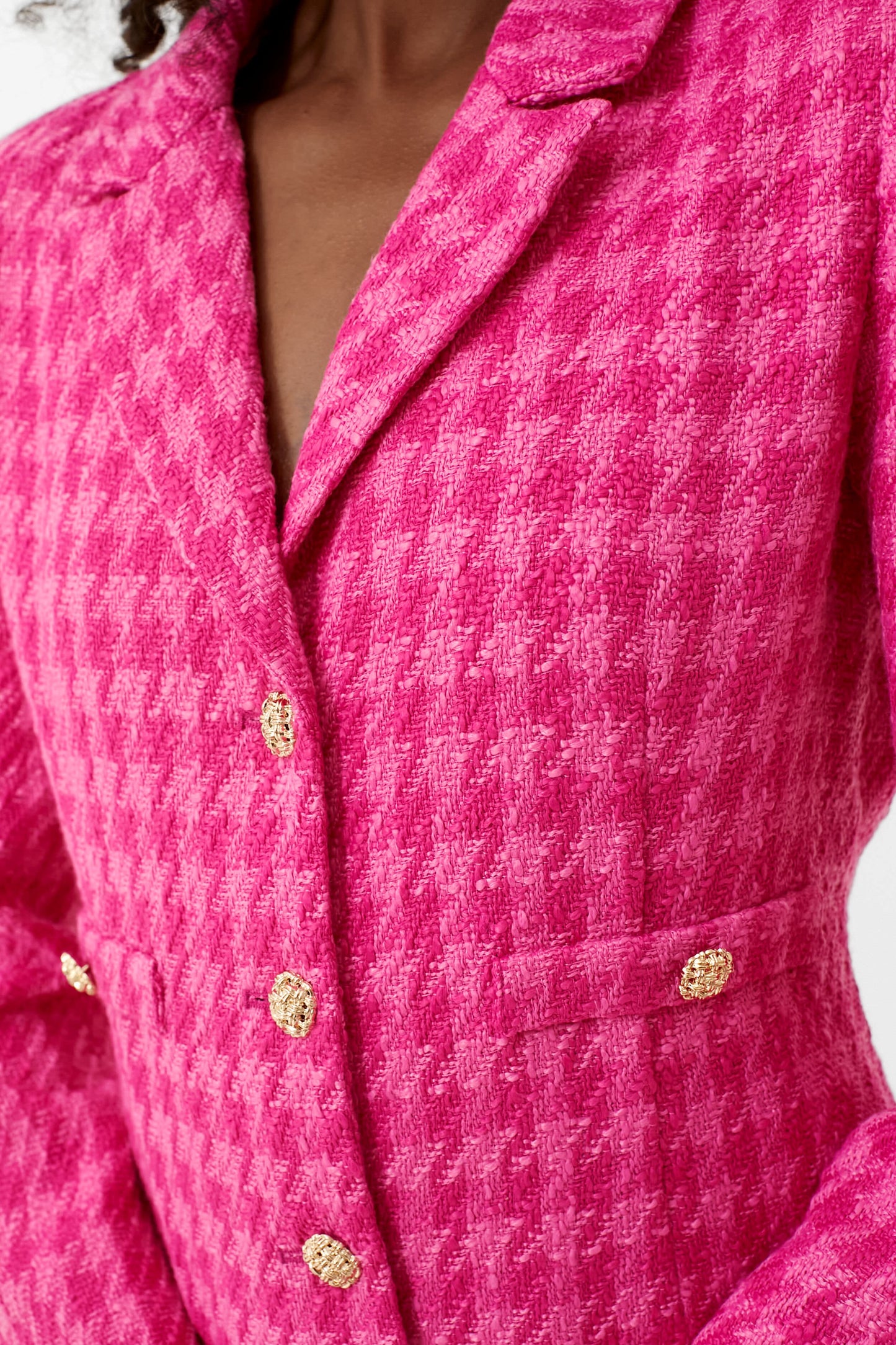 Magenta Tweed Stacie Dress