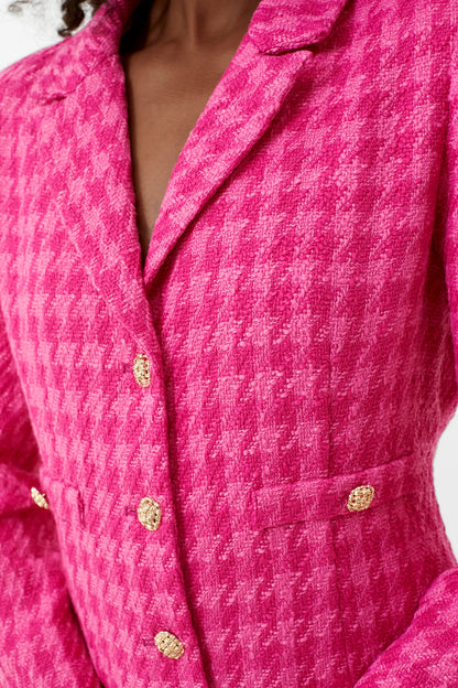 Magenta Tweed Stacie Dress