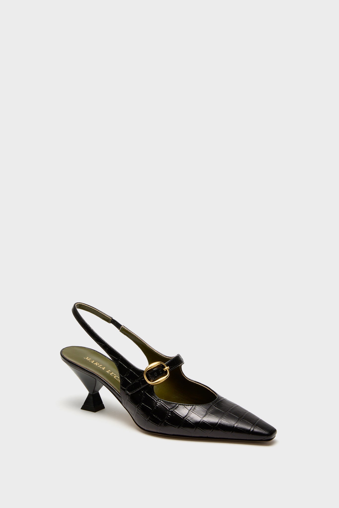 Black Natalia Sling Back Heels