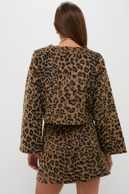 Leopard Brushed Wool Maxine Top