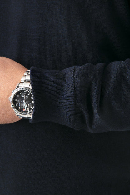 Navy Gamlan Half Zip Sweater