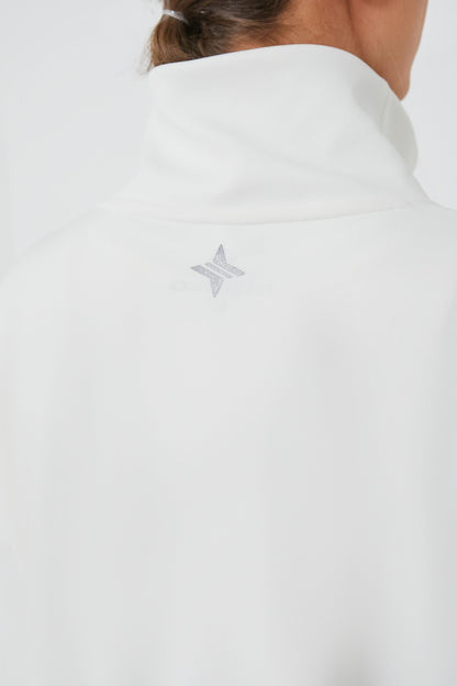 White Cinched Natalie Quarter Zip