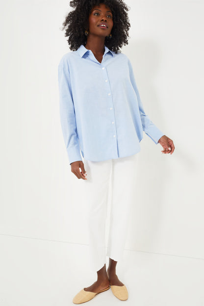 Blue Lightweight Oxford Nadine Boyfriend Button Down