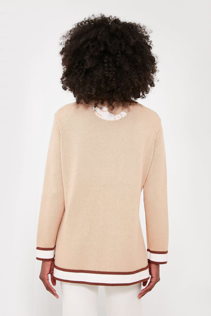 Tan Lobster Cotton Lauren Cardigan