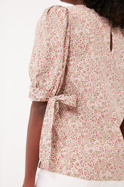 Red Floral Fiona Blouse