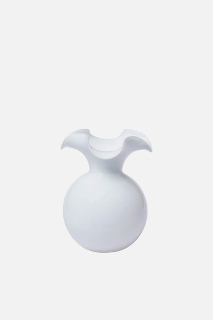 Hibiscus Glass White Bud Vase