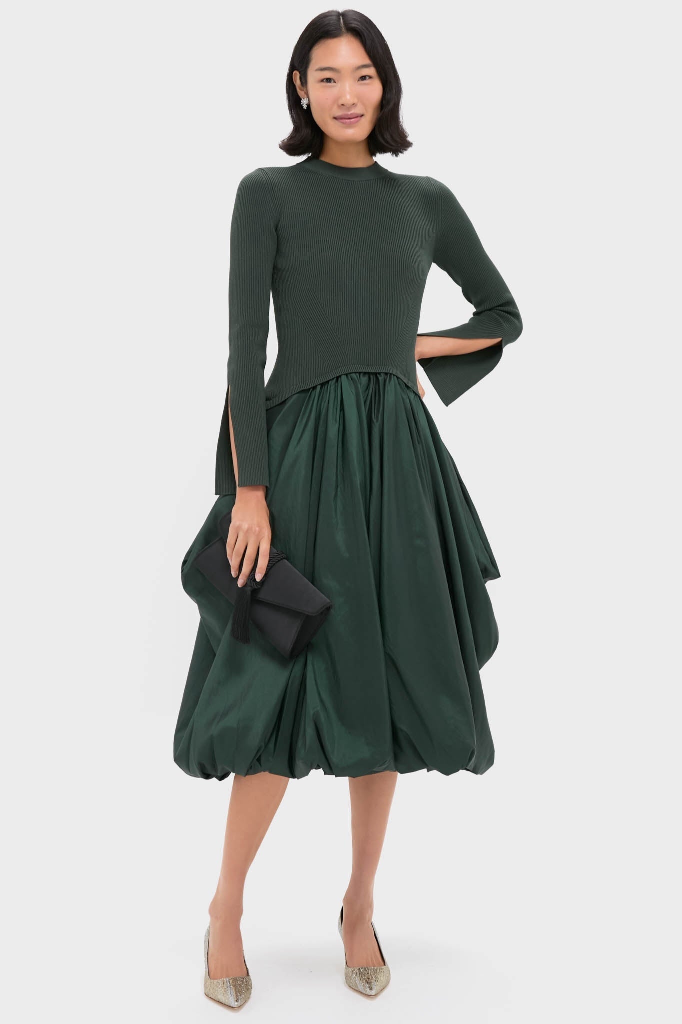 Cypress Kenlie Long Sleeve Mock Neck Midi Dress