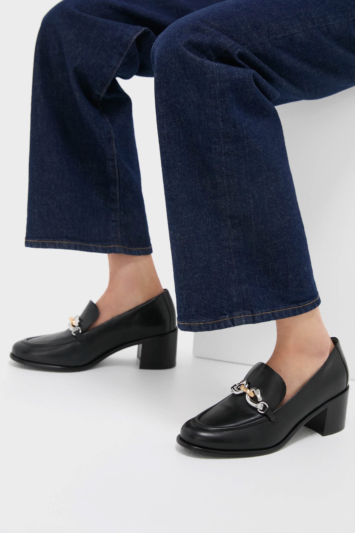 Perfect Black Jessa Heeled Loafer