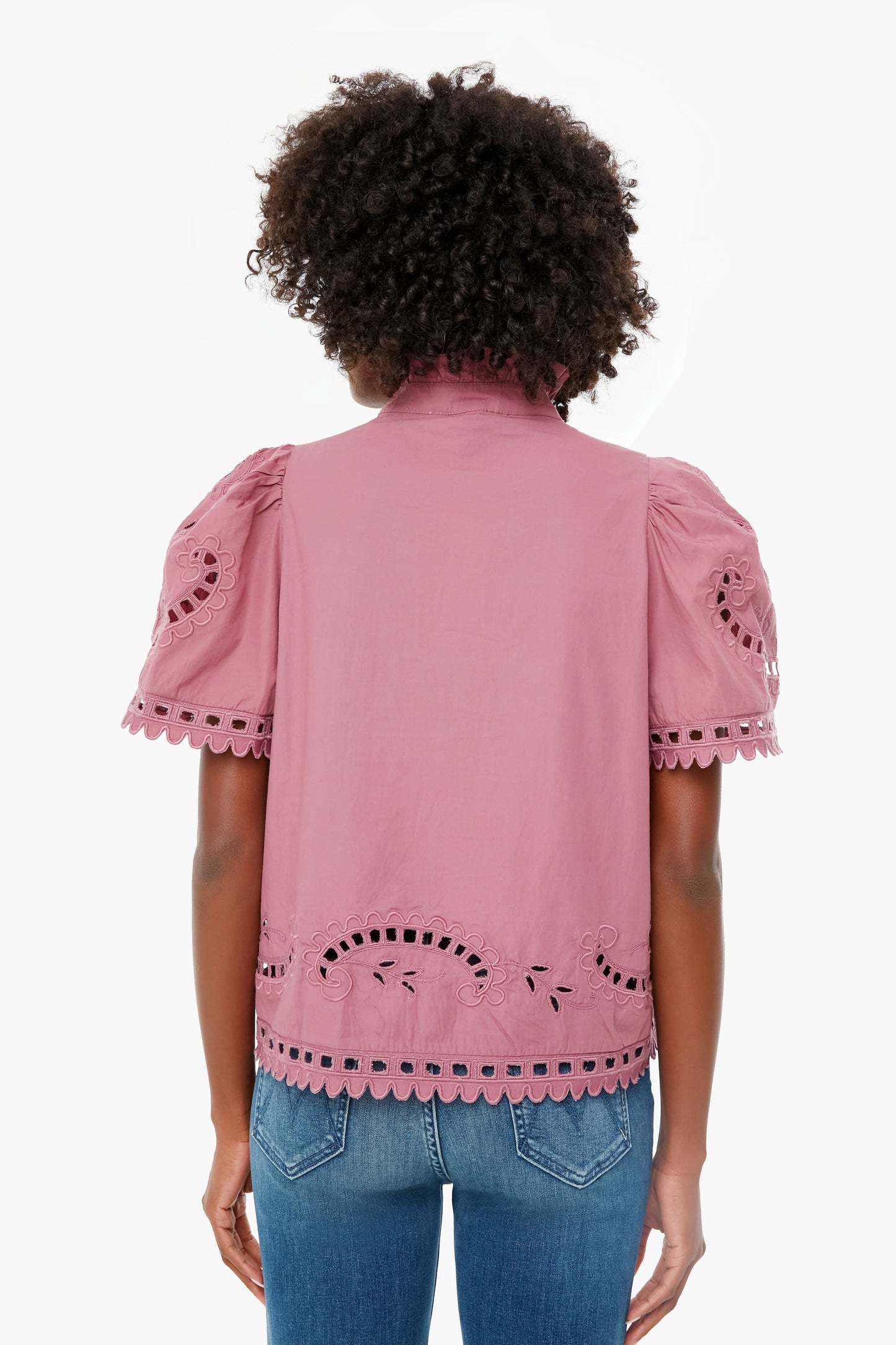 Orchid Santos Eyelet Short Sleeve Top