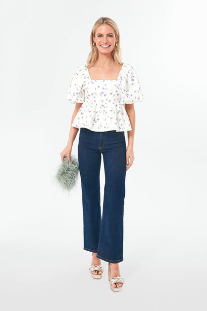 Ivory Square Neck Mira Blouse