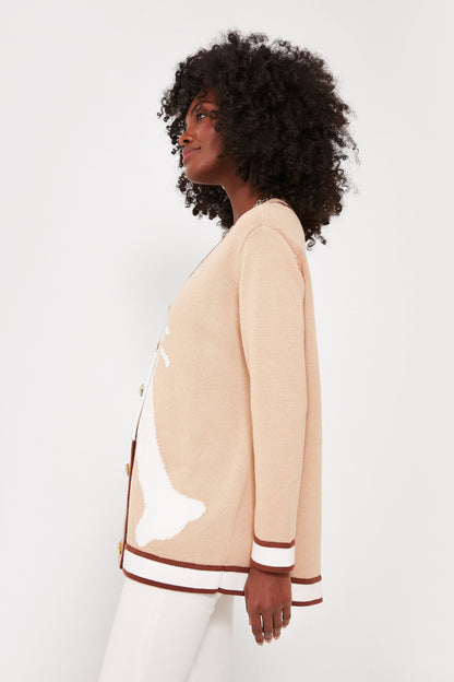 Tan Lobster Cotton Lauren Cardigan