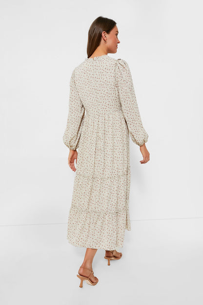 Cream Floral Jesse Midi Dress