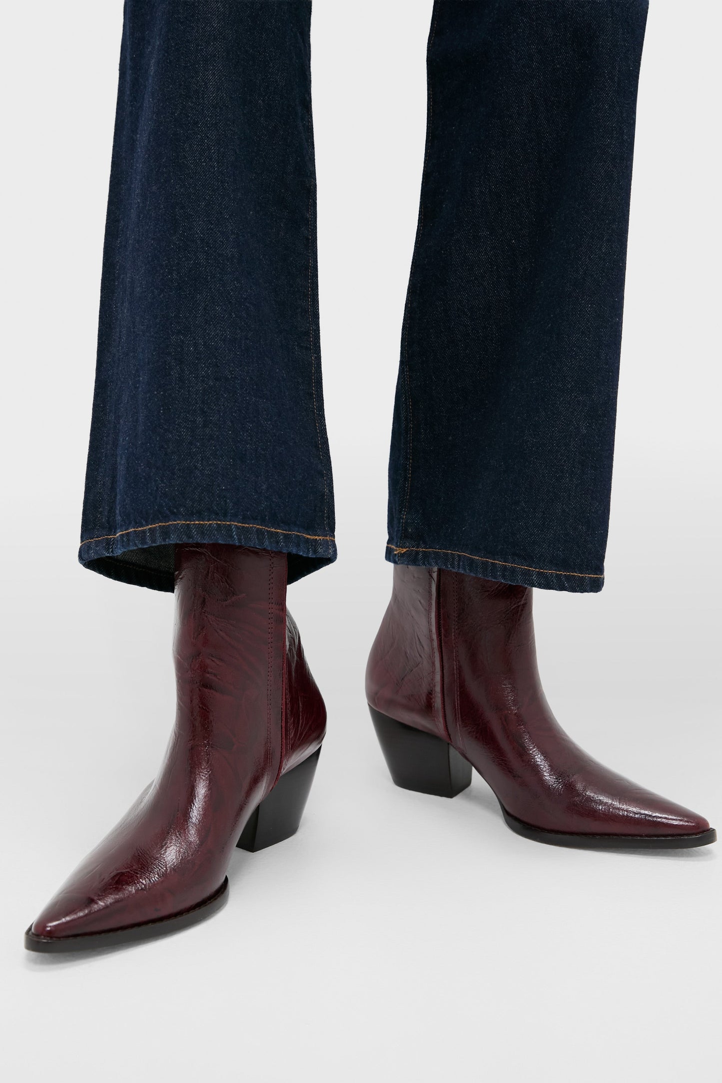 Burgundy Crinkle Caty Boots