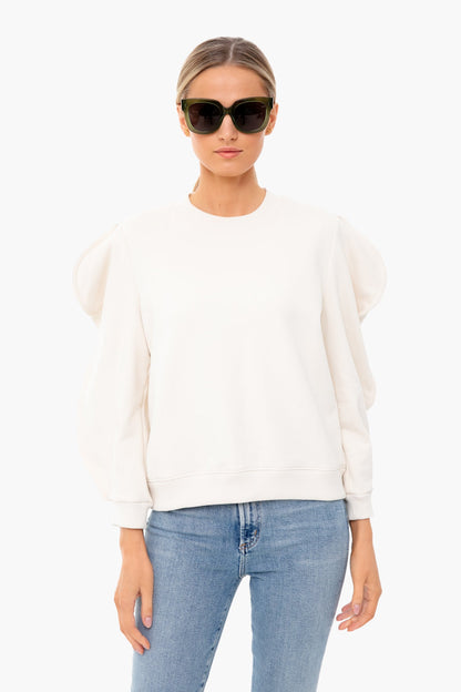 Ivory Scallop Sweatshirt