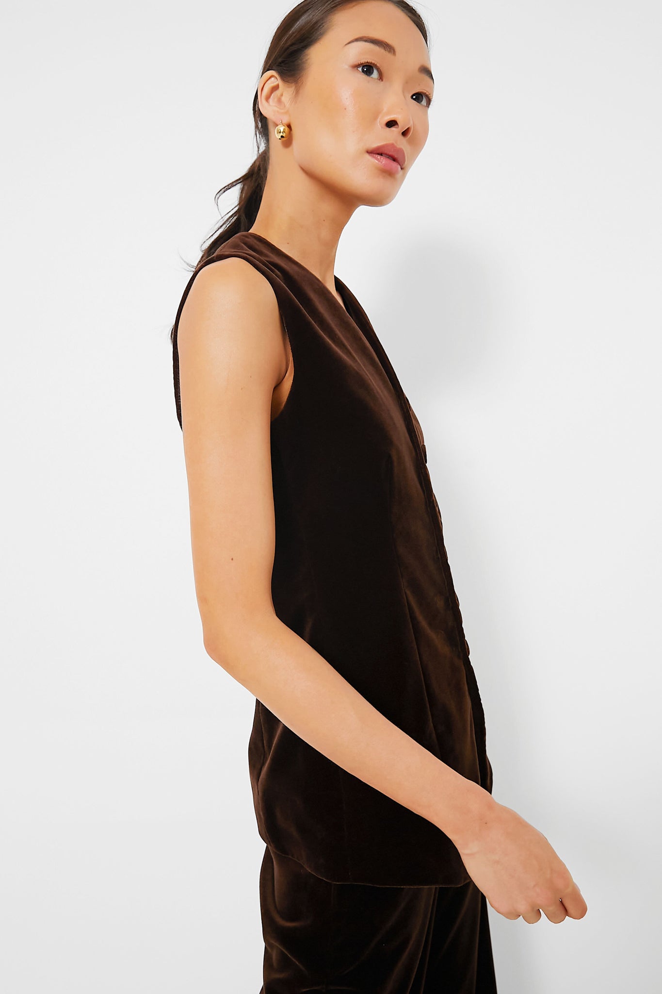 Circuit Brown Velvet Vest