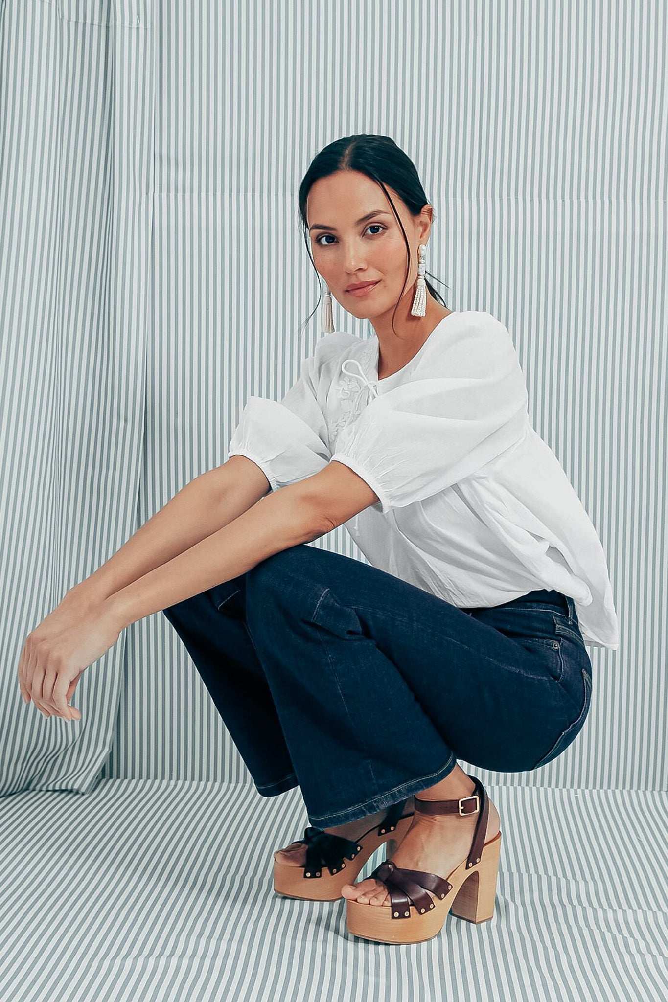 Cream Collins Earrings