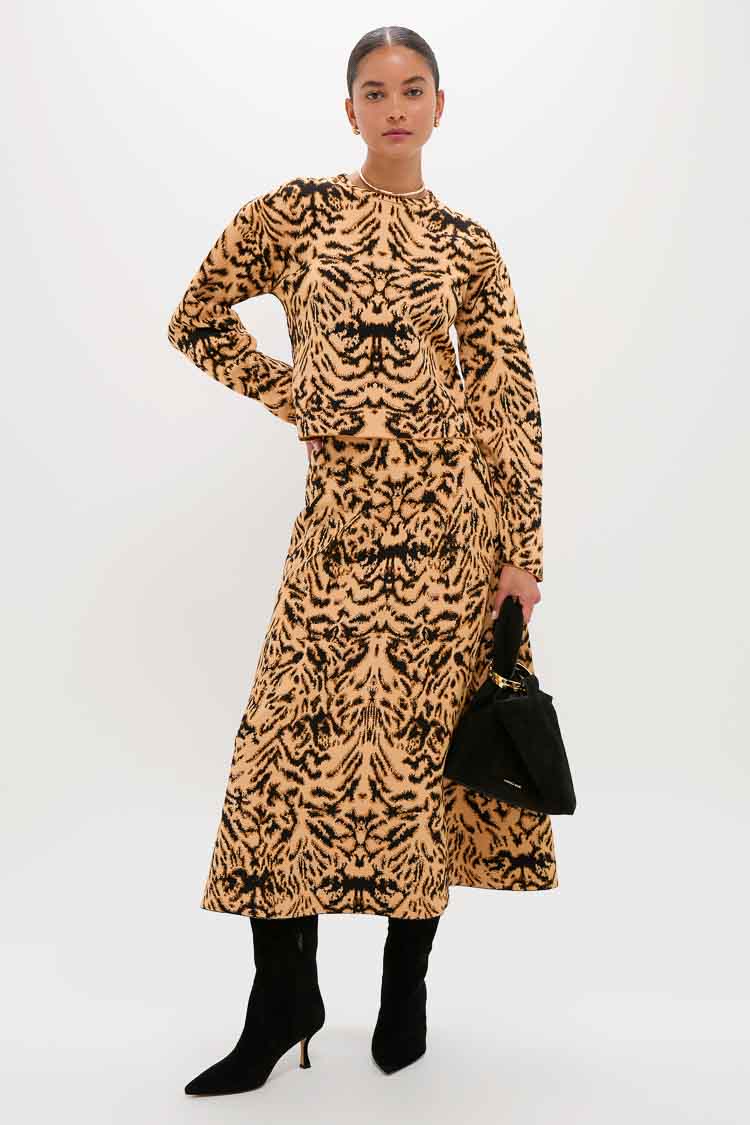 Bengal Cade Jacquard Knit Long Sleeve Pullover