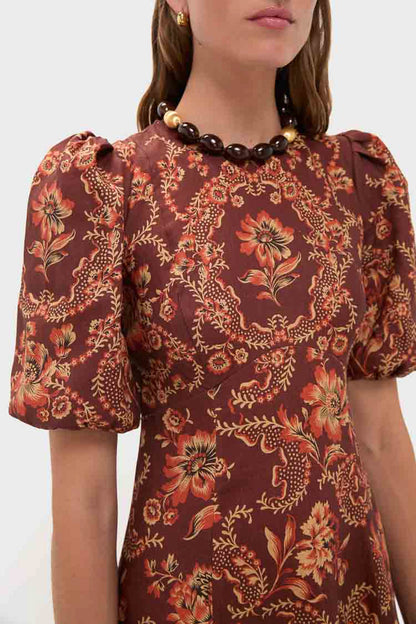 Burgundy Seraphine Midi Dress