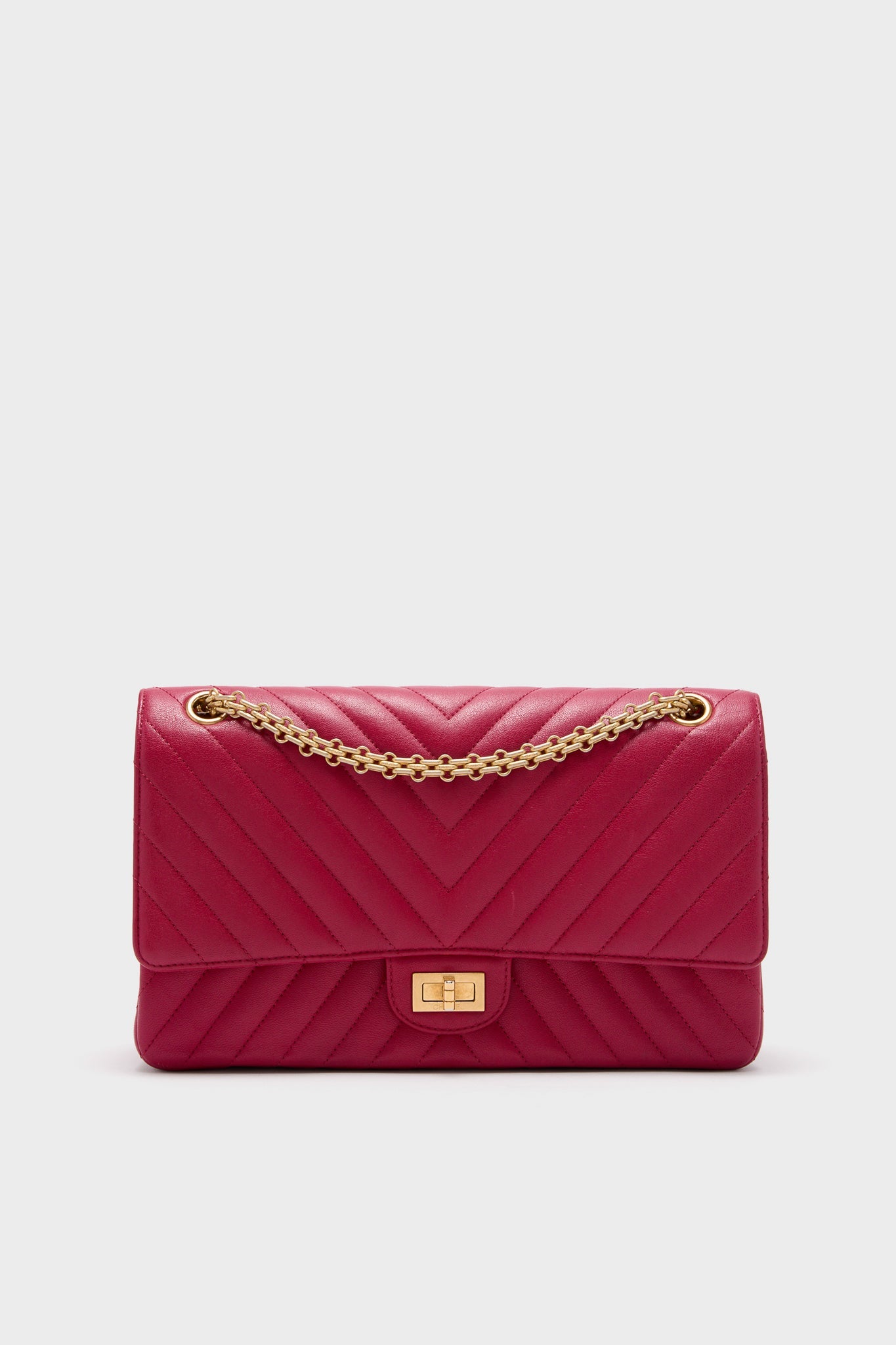 CHANEL Red Reissue 2.55 Flap Bag Calf Leather