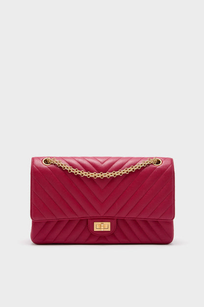 CHANEL Red Reissue 2.55 Flap Bag Calf Leather