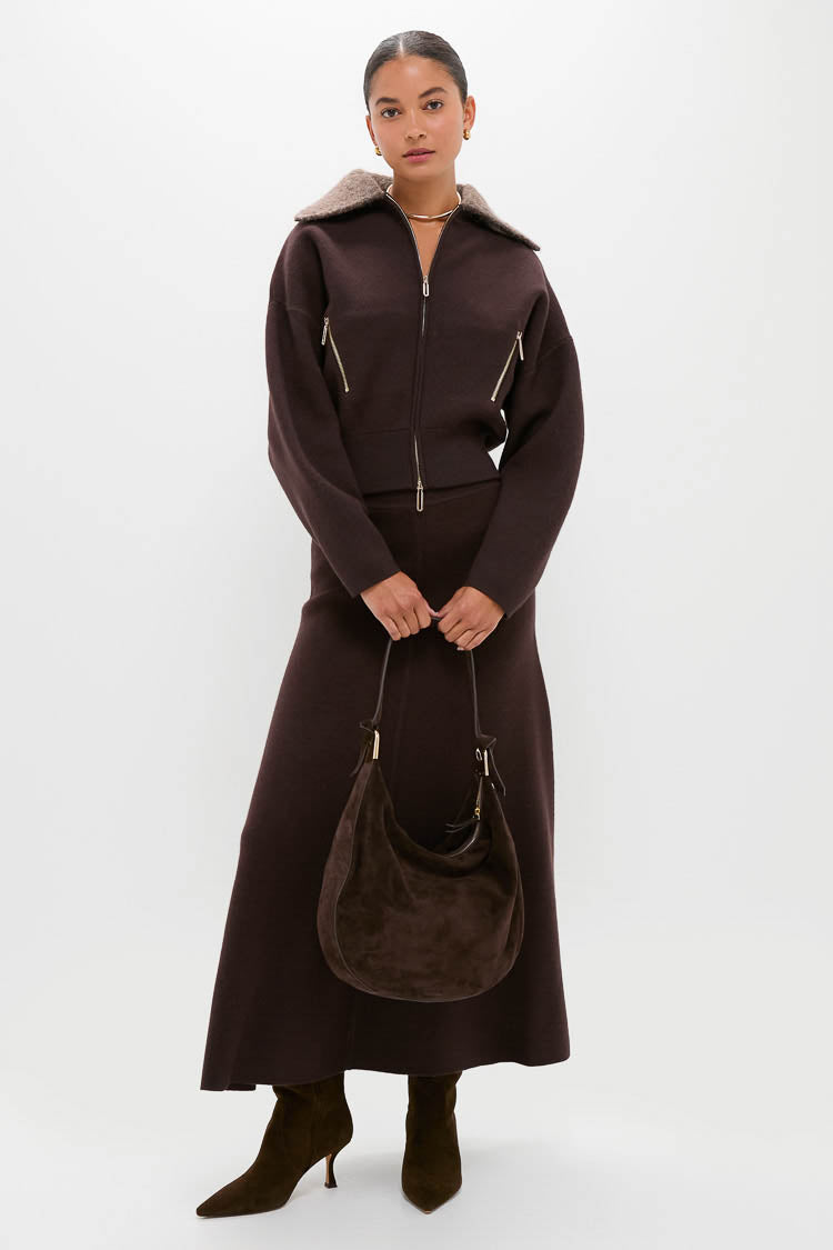 Chocolate Emmett Knit Maxi Skirt